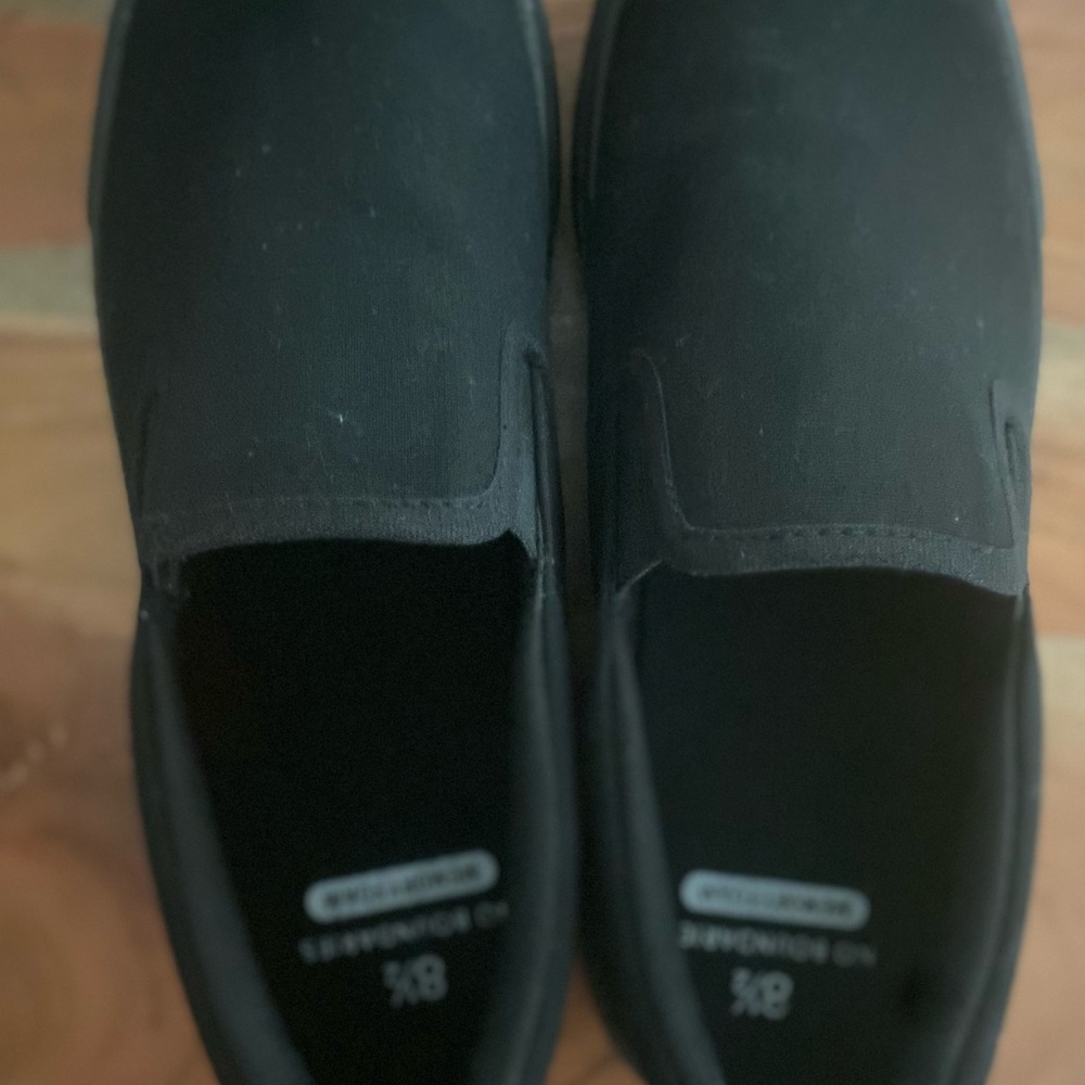 No Boundaries Black Canvas Slip-On Loafers 8 1/2